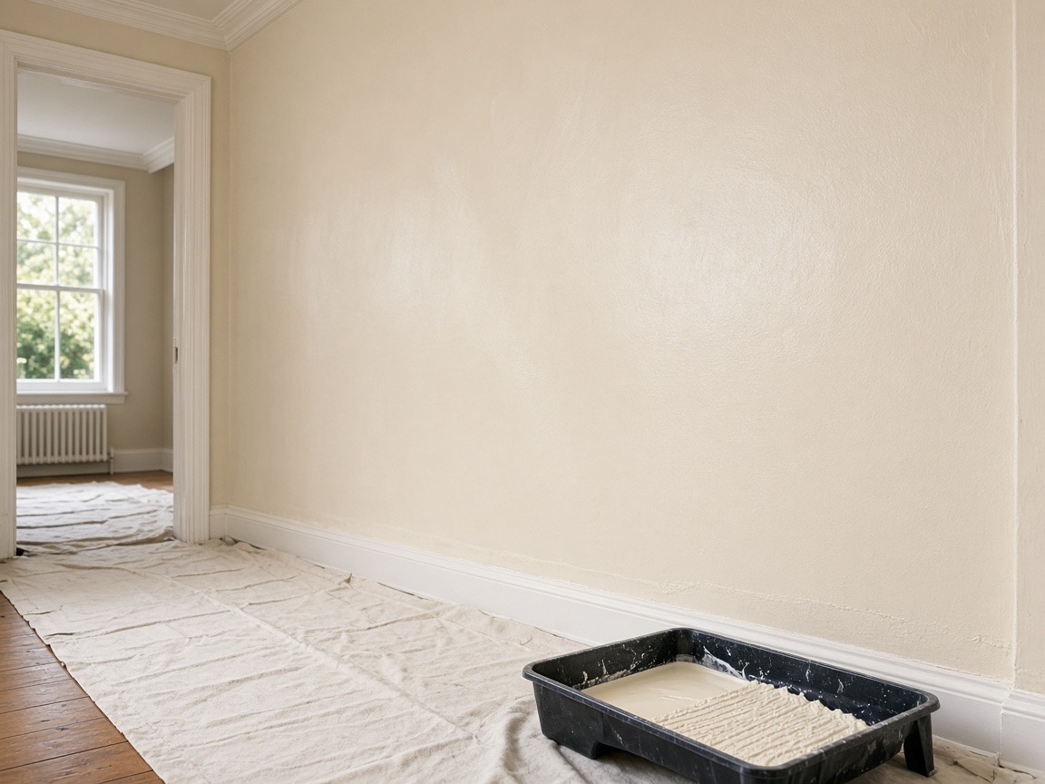 Interior wall being painted